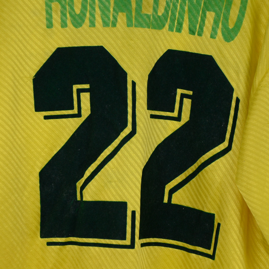 1994-1996 Brazil Umbro Player Spec Long Sleeve Home Shirt #22 Ronaldinho (R9) - Marketplace