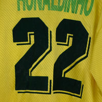 1994-1996 Brazil Umbro Player Spec Long Sleeve Home Shirt #22 Ronaldinho (R9) - Marketplace