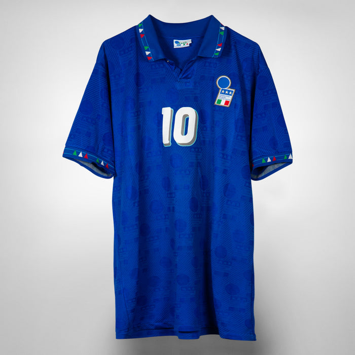 1993-1994 Italy Diadora Player Spec Home Shirt #10 Roberto Baggio - Marketplace