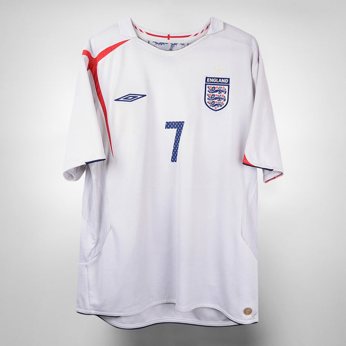 2005-2007 England Umbro Home Shirt #7 David Beckham - Marketplace