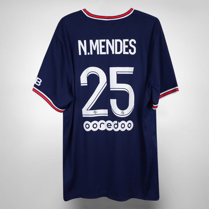 2021-2022 Paris Saint Germain (PSG) Nike Home Shirt #25 Nuno Mendes - Marketplace