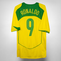 2004-2006 Brazil Nike Home Shirt #9 Ronaldo