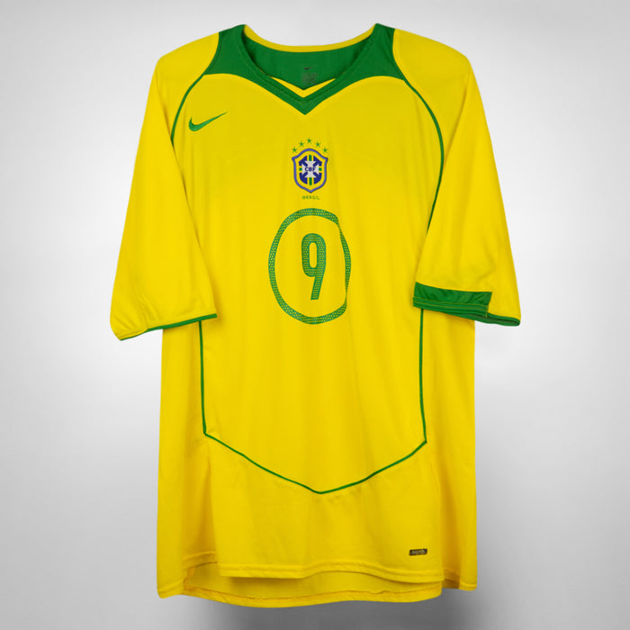 2004-2006 Brazil Nike Home Shirt #9 Ronaldo