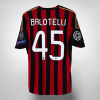 2013-2014 AC Milan Adidas UCL Home Shirt #45 Mario Balotelli