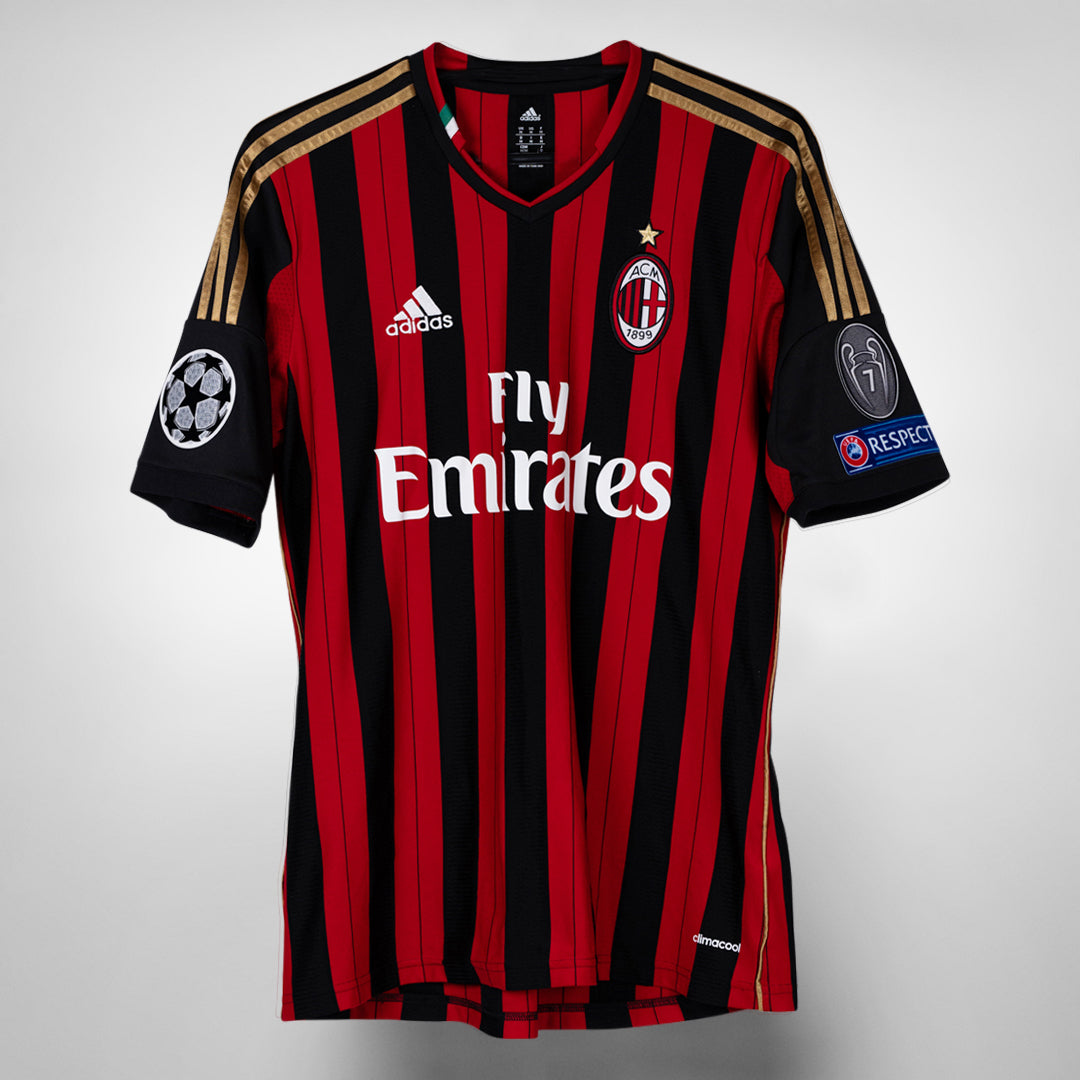 2013-2014 AC Milan Adidas UCL Home Shirt #45 Mario Balotelli