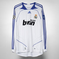 2007-2008 Real Madrid Adidas Long Sleeve Home Shirt #11 Arjen Robben