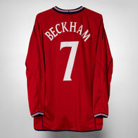 2002-2004 England Umbro Long Sleeve Away Shirt #7 David Beckham
