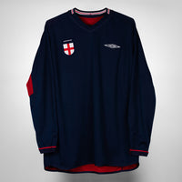 2002-2004 England Umbro Long Sleeve Away Shirt #7 David Beckham