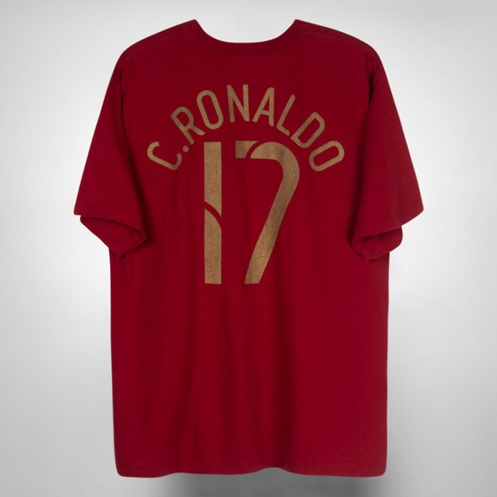 2006-2007 Portugal Nike Cotton Tee #17 Cristiano Ronaldo