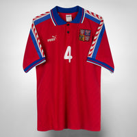 1996-1998 Czech Republic Puma Home Shirt #4 Pavel Nedved