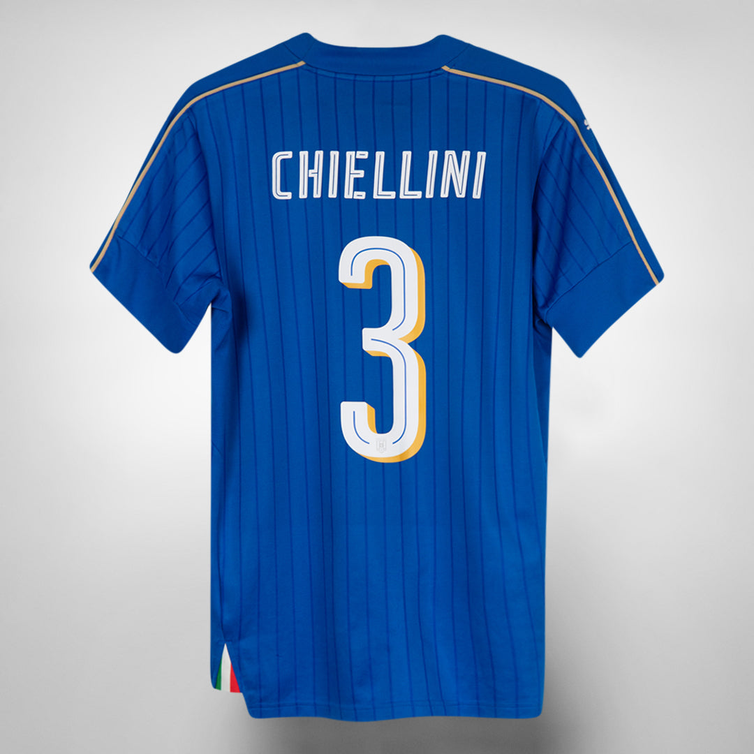 2016-2017 Italy Puma Home Shirt #3 Giorgio Chiellini