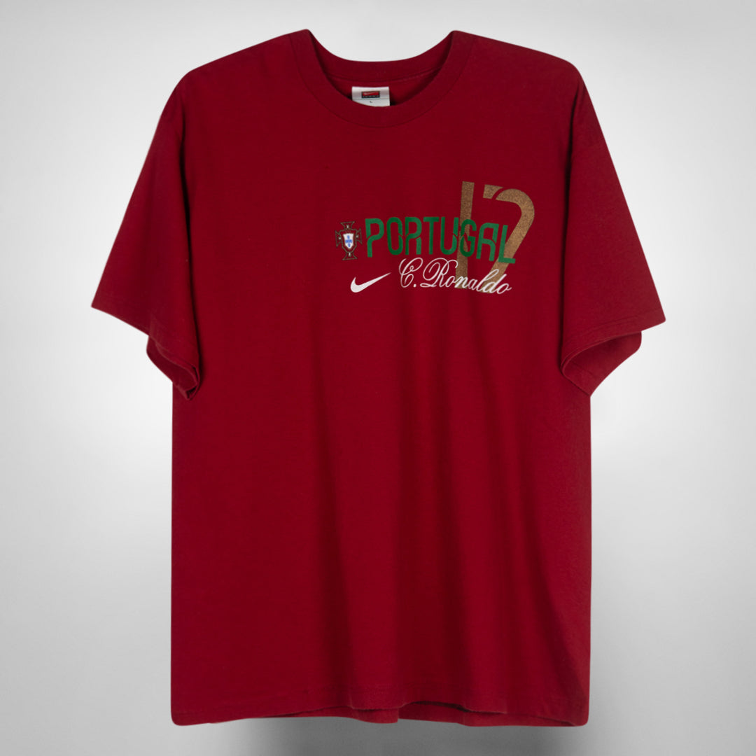 2006-2007 Portugal Nike Cotton Tee #17 Cristiano Ronaldo