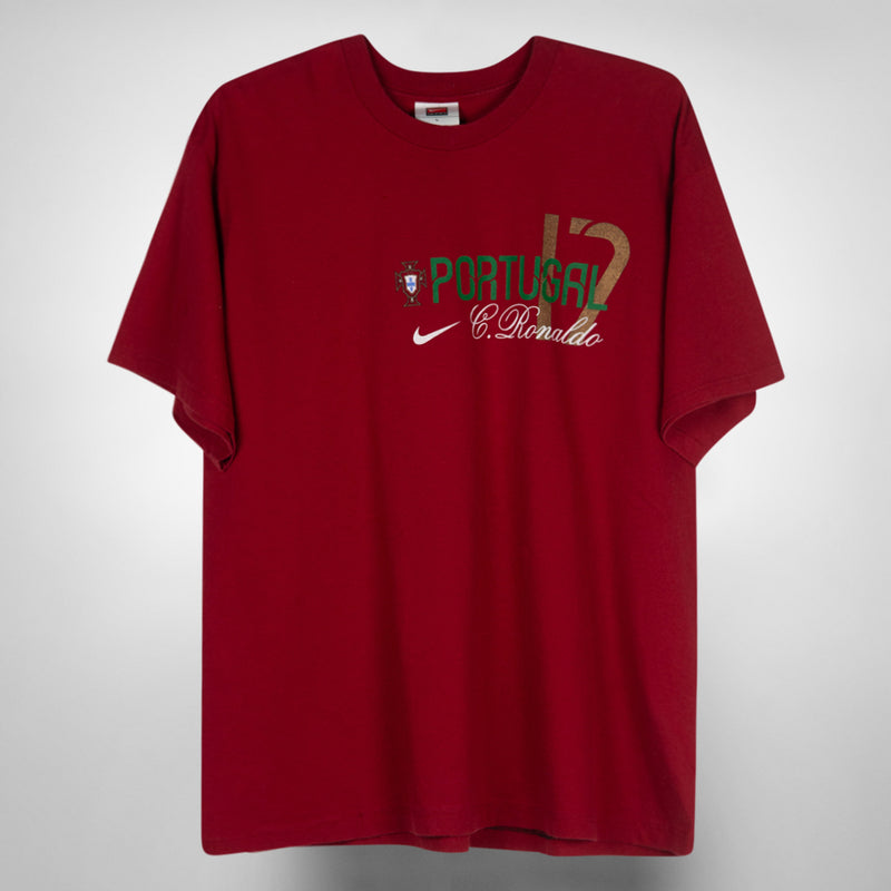 2006-2007 Portugal Nike Cotton Tee #17 Cristiano Ronaldo