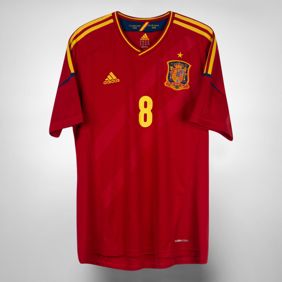 2012-2013 Spain Adidas Home Shirt #8 Xavi