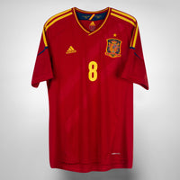 2012-2013 Spain Adidas Home Shirt #8 Xavi
