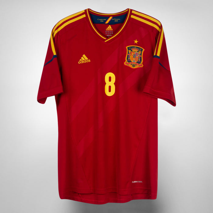 2012-2013 Spain Adidas Home Shirt #8 Xavi