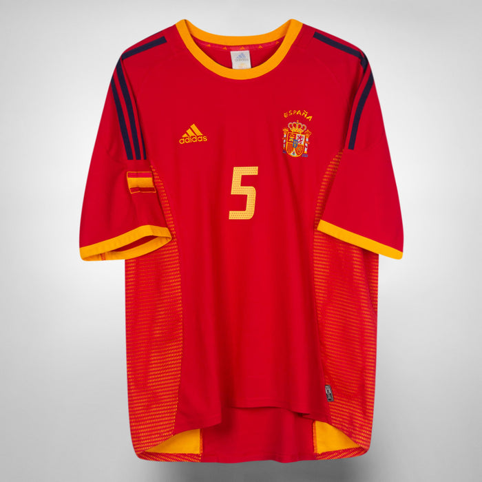 2002-2004 Spain Adidas Home Shirt #5 Carles Puyol