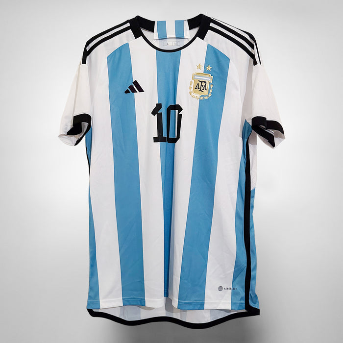 2022-2023 Argentina Adidas Home Shirt #10 Lionel Messi (2 Stars)  - Marketplace