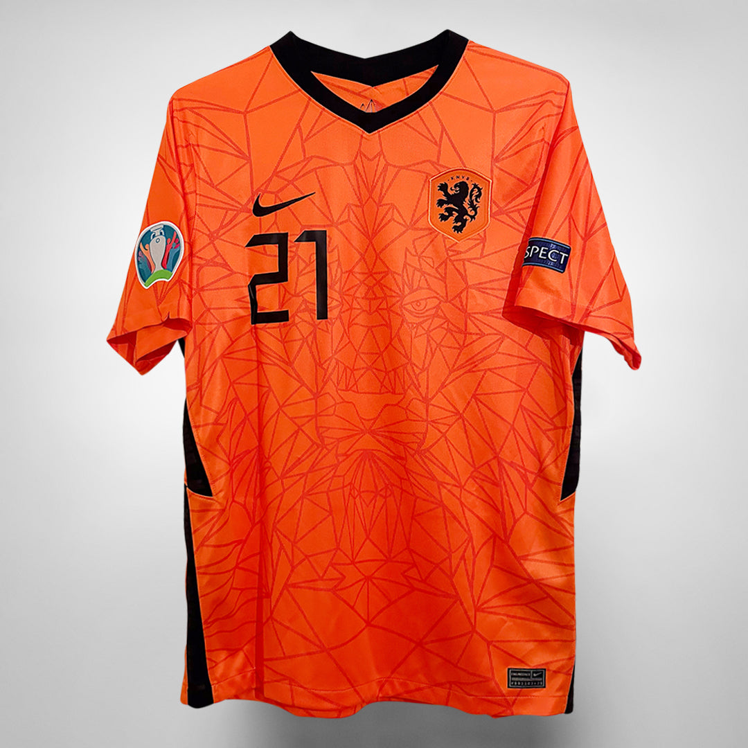 2020-2021 Netherlands Nike Home Shirt #21 Frenkie De Jong  - Marketplace