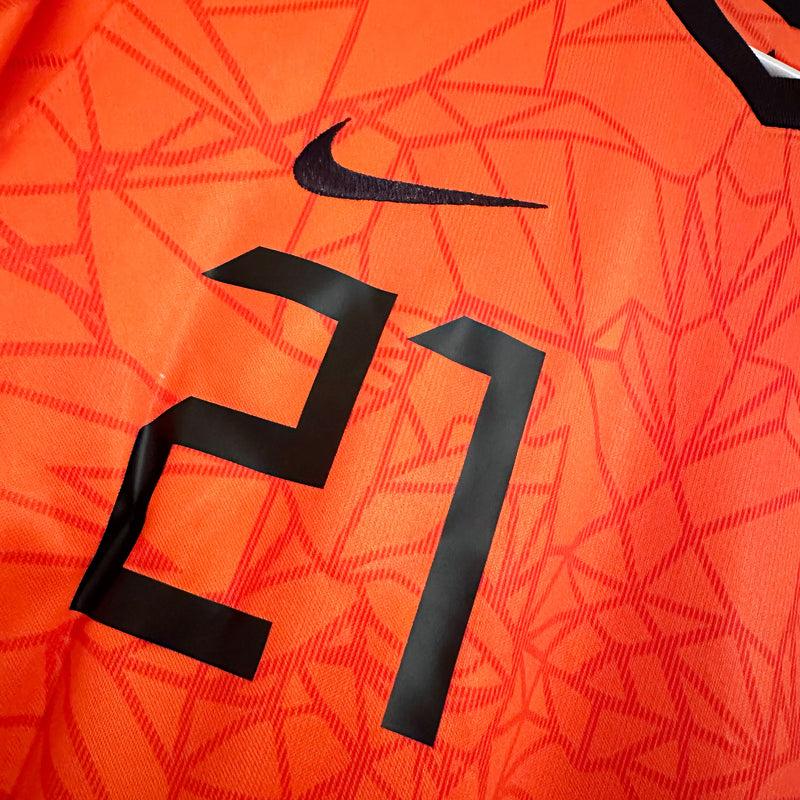 2020-2021 Netherlands Nike Home Shirt #21 Frenkie De Jong  - Marketplace