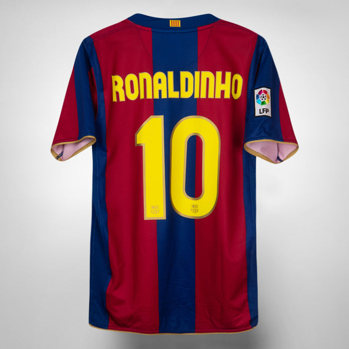 2007-2008 Barcelona Nike Home Shirt #10 Ronaldinho