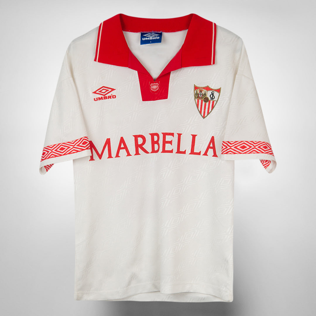 1994-1995 Sevilla Umbro Home Shirt #9 Davor Suker