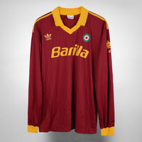 1991-1992 AS Roma Adidas Long Sleeve Home Shirt - Marketplace