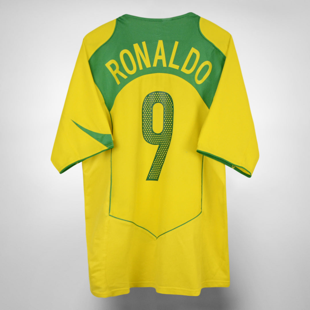 2004-2005 Brazil Nike Home Shirt #9 Ronaldo Nazario - Marketplace