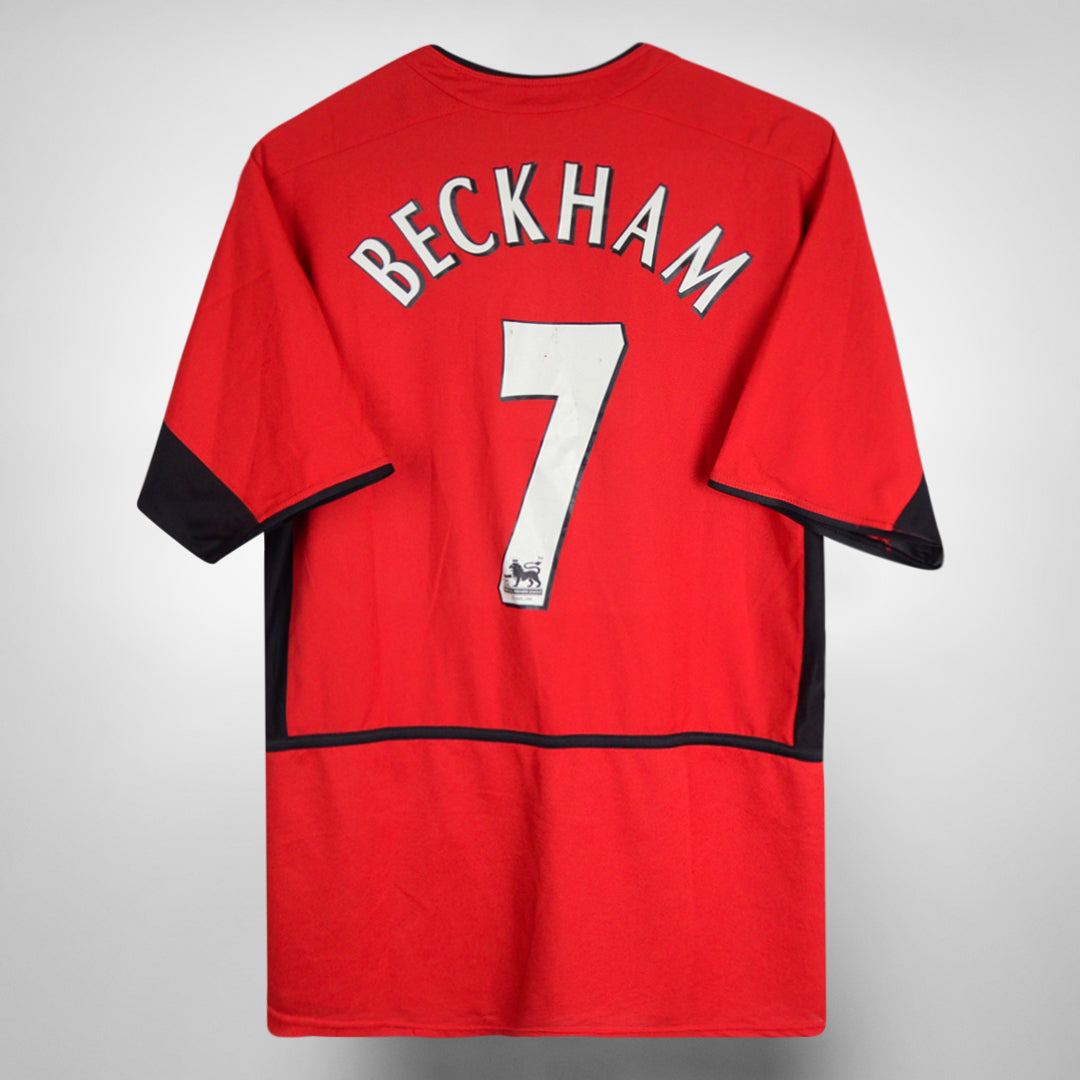 2002-2004 Manchester United Home Shirt #7 David Beckham - Marketplace