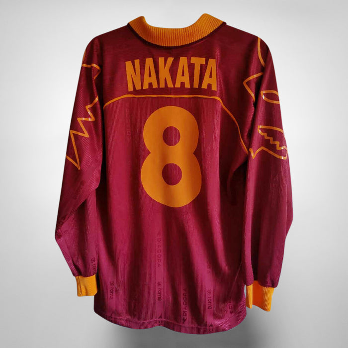 1999-2000 AS Roma Diadora Home Shirt #8 Nakata - Marketplace