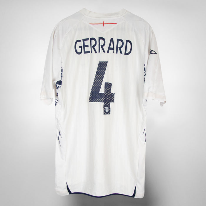2007-2009 England Umbro Home Shirt #4 Steven Gerrard - Marketplace
