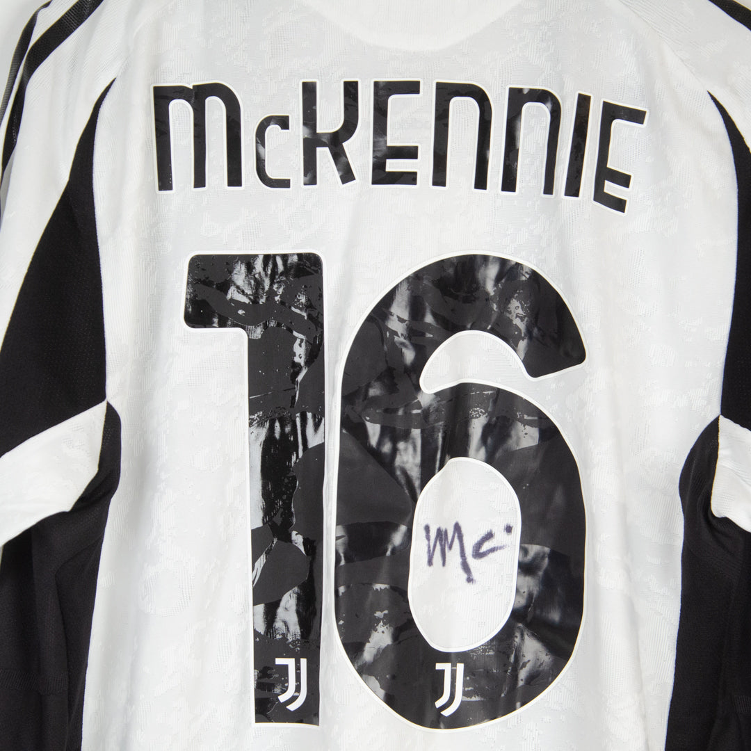 2024-2025 Juventus Adidas Match Issue Signed Home Shirt #16 Weston McKennie - Marketplace