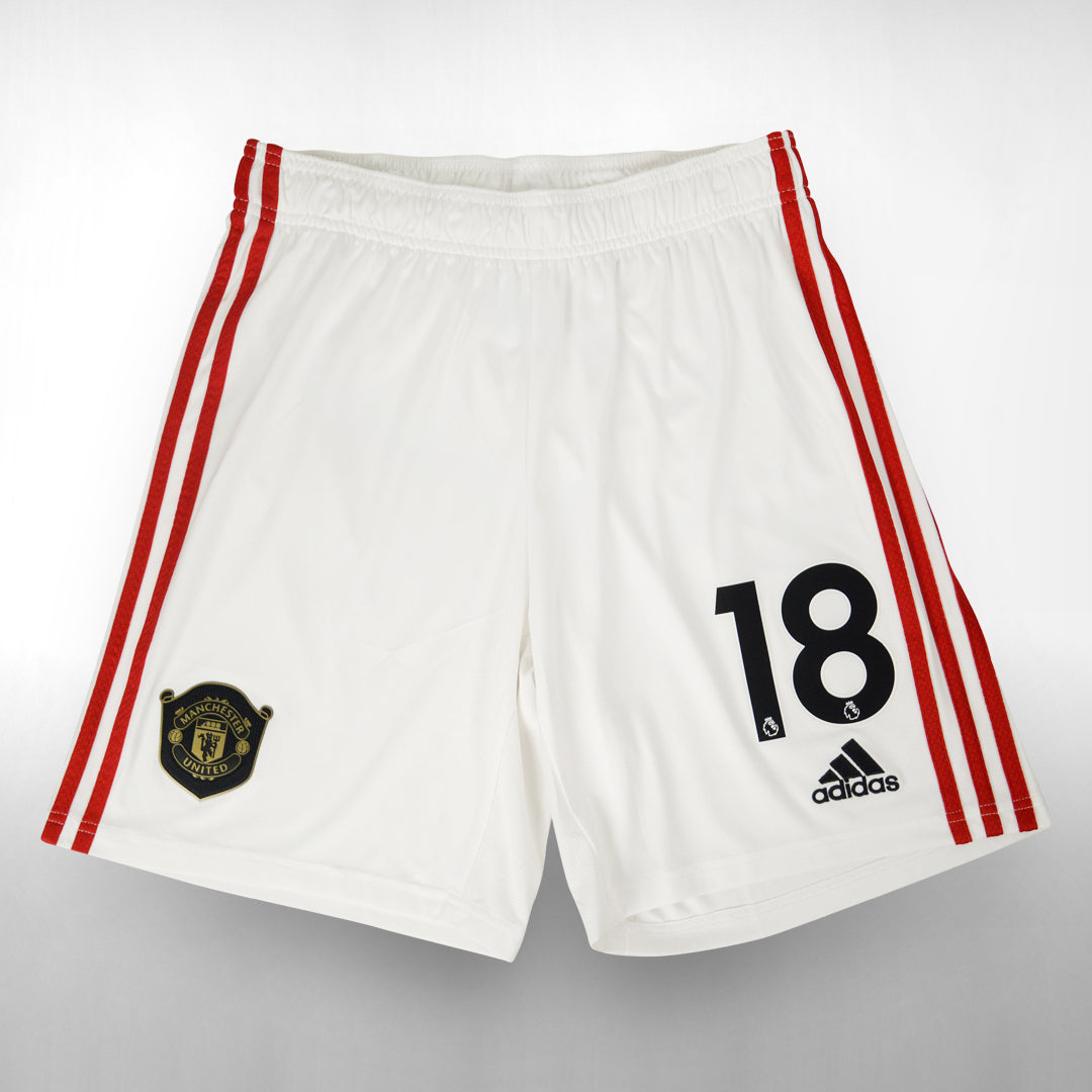 2019-2020 Manchester United Adidas Home Shorts #18 Bruno Fernandes