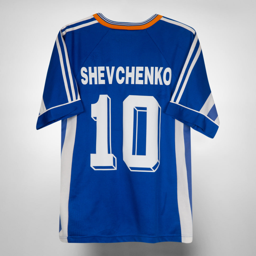 1998 Dynamo Kyiv Adidas Away Shirt #10 Andriy Shevchenko