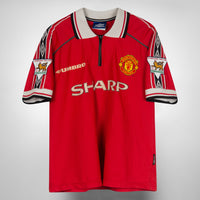 1998-1999 Manchester United Umbro Home Shirt #7 David Beckham