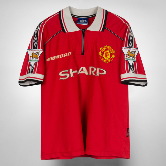 1998-1999 Manchester United Umbro Home Shirt #7 David Beckham