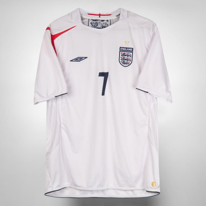2005-2007 England Umbro Home Shirt #7 David Beckham