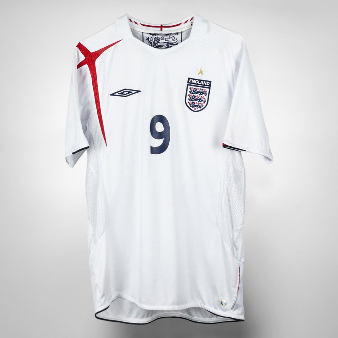 2005-2007 England Umbro Home Shirt #9 Wayne Rooney
