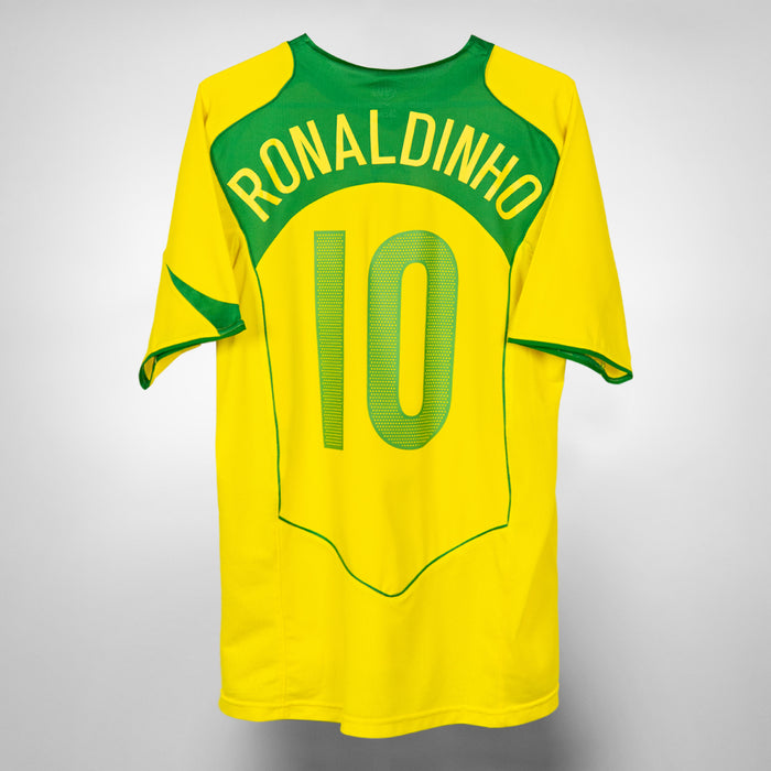 2004-2006 Brazil Nike Home Shirt #10 Ronaldinho