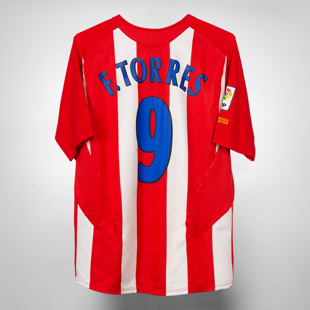 2005-2006 Atletico Madrid Nike Home Shirt #9 Fernando Torres