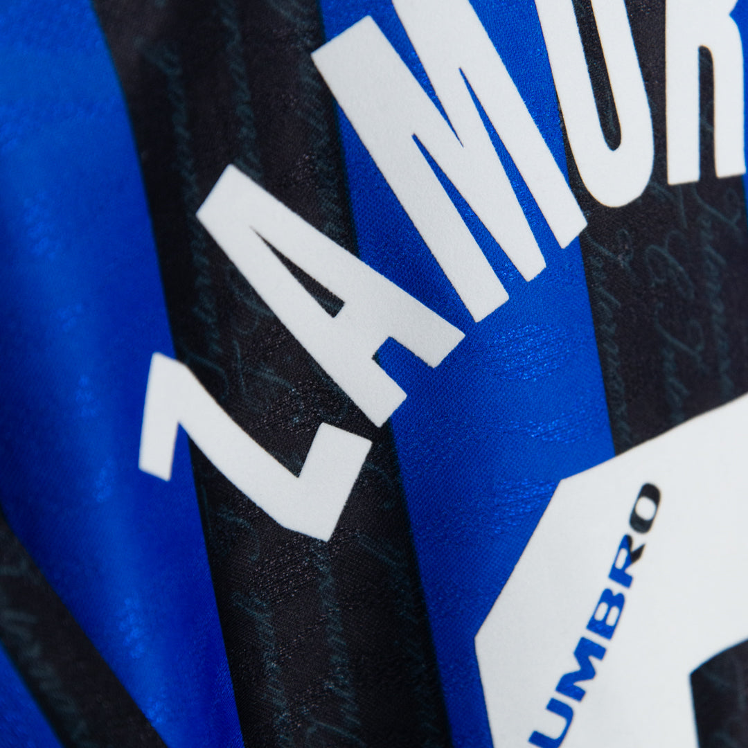 1996-1997 Inter Milan Umbro Home Shirt #9 Ivan Zamorano