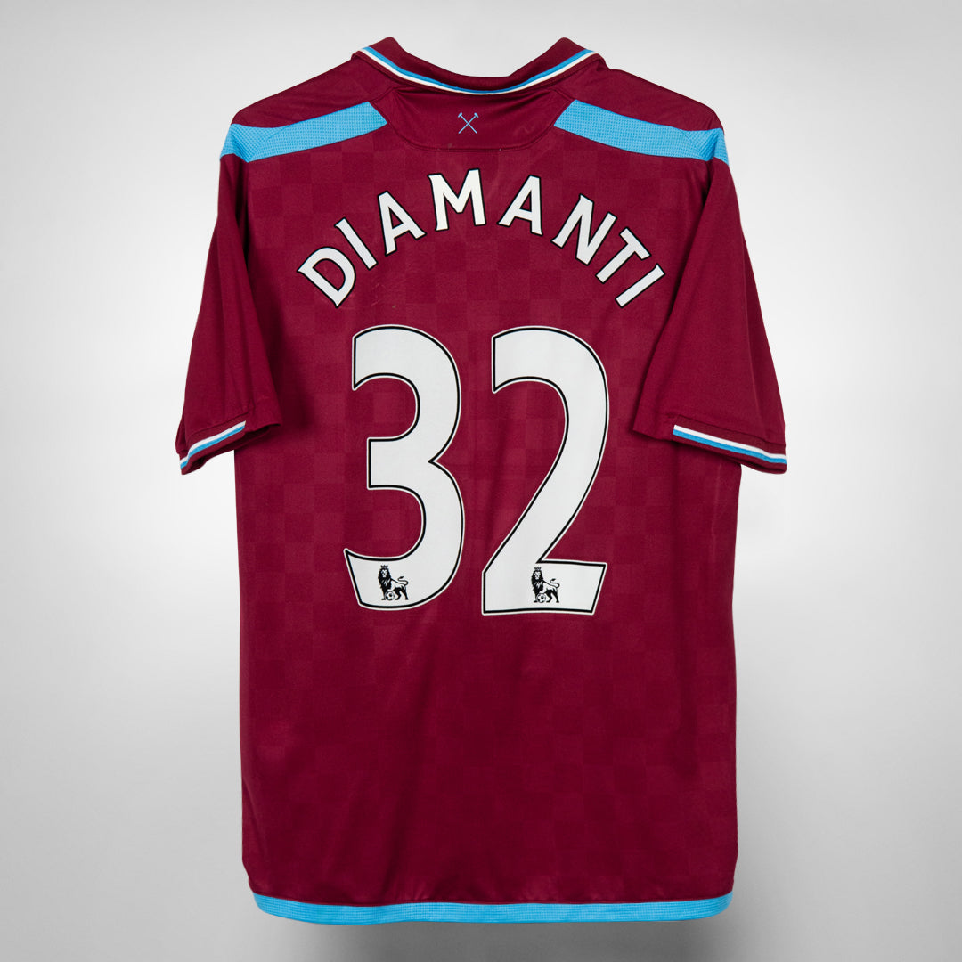2009-2010 West Ham United Umbro Home Shirt #23 Diamanti