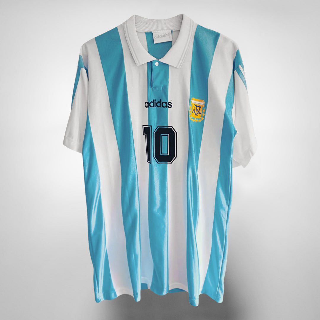 1994 Argentina Adidas Home Shirt #10 Diego Maradona - Marketplace