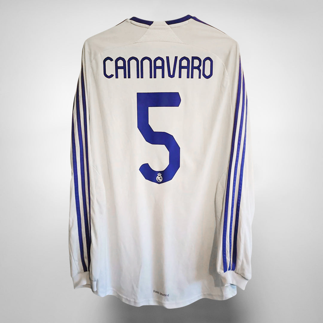 2007-2008 Real Madrid Adidas Home Shirt #5 Cannavaro
