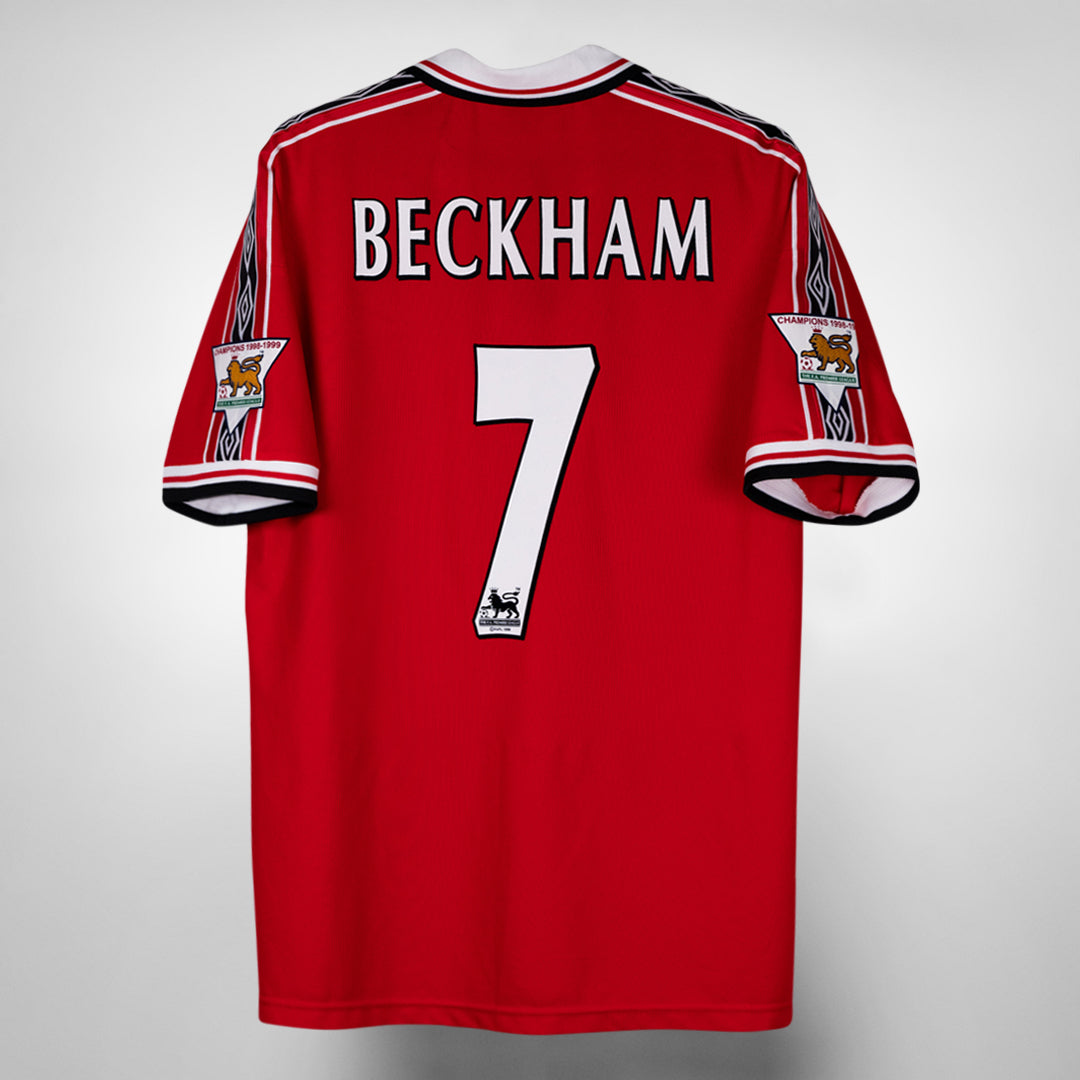 1998-1999 Manchester United Umbro Home Shirt #7 David Beckham