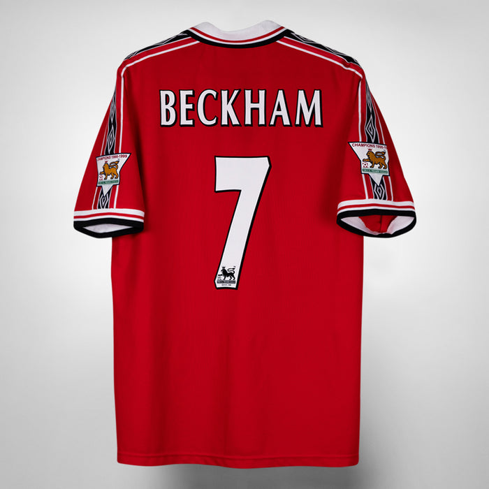 1998-1999 Manchester United Umbro Home Shirt #7 David Beckham