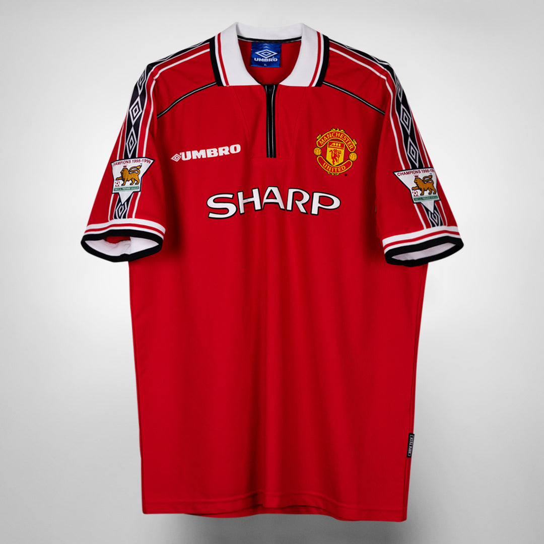 1998-1999 Manchester United Umbro Home Shirt #7 David Beckham