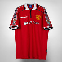 1998-1999 Manchester United Umbro Home Shirt #7 David Beckham