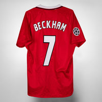 1998-1999 Manchester United Umbro European Home Shirt #7 David Beckham