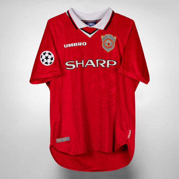 1998-1999 Manchester United Umbro European Home Shirt #7 David Beckham